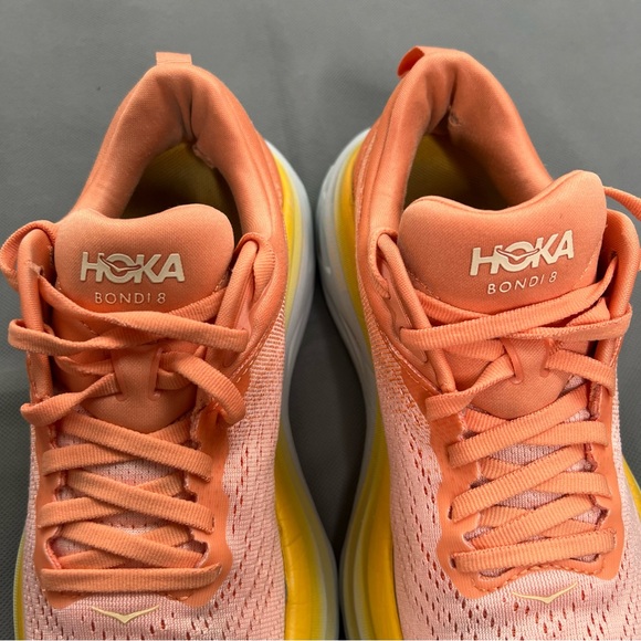 Hoka One One Womens Bondi 8 Size 6.5(B) Peach Running Shoes Sneakers 1127952 - Picture 10 of 14